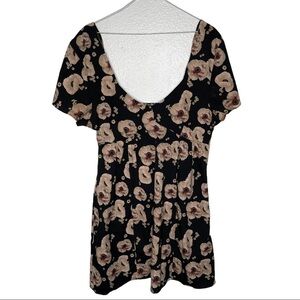 ASOS Sacred Hawk Black Floral Mini Dress Size Large